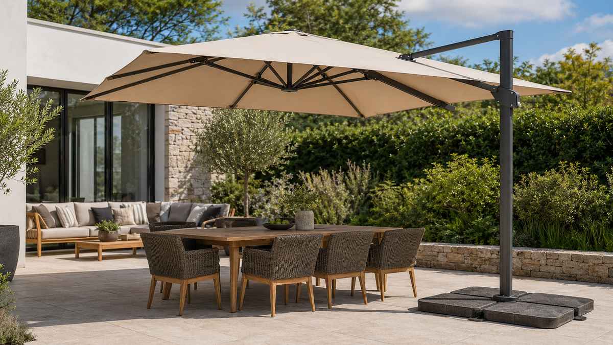 7 domande che gli acquirenti dovrebbero porre prima di ordinare ombrelloni da giardino di grandi dimensioni