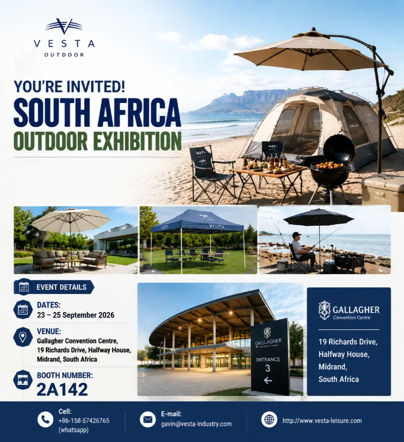 VESTA OUTDOOR presenterà soluzioni innovative per la vita all'aria aperta alla fiera del marchio Sud Africa Cina 2026