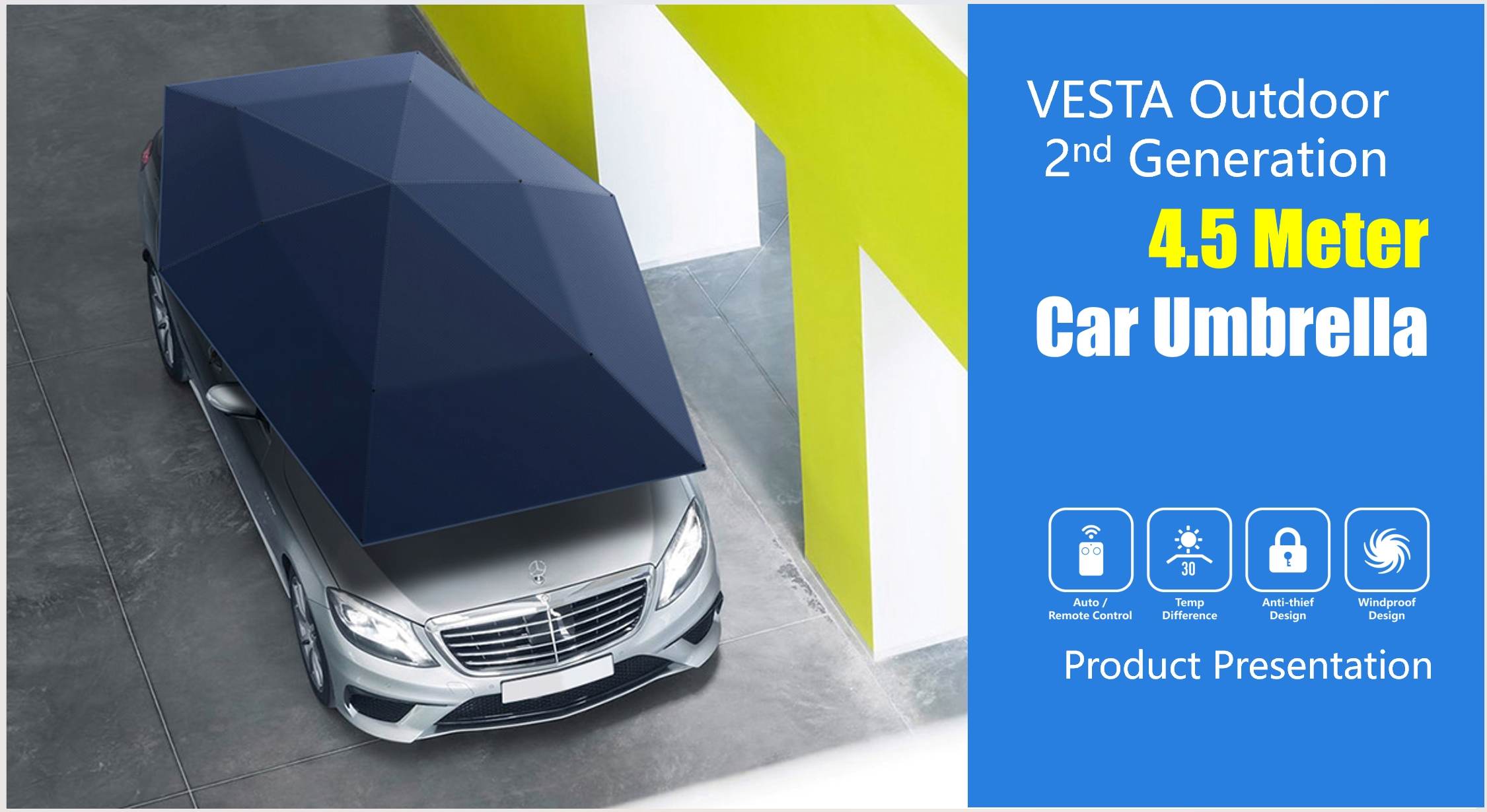 Parasole automatico per auto con telecomando elettrico di seconda generazione