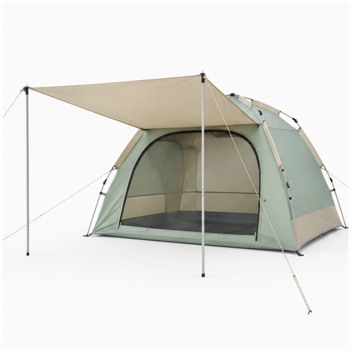 Tenda da spiaggia personalizzata con tendalino esteso e pali in alluminio