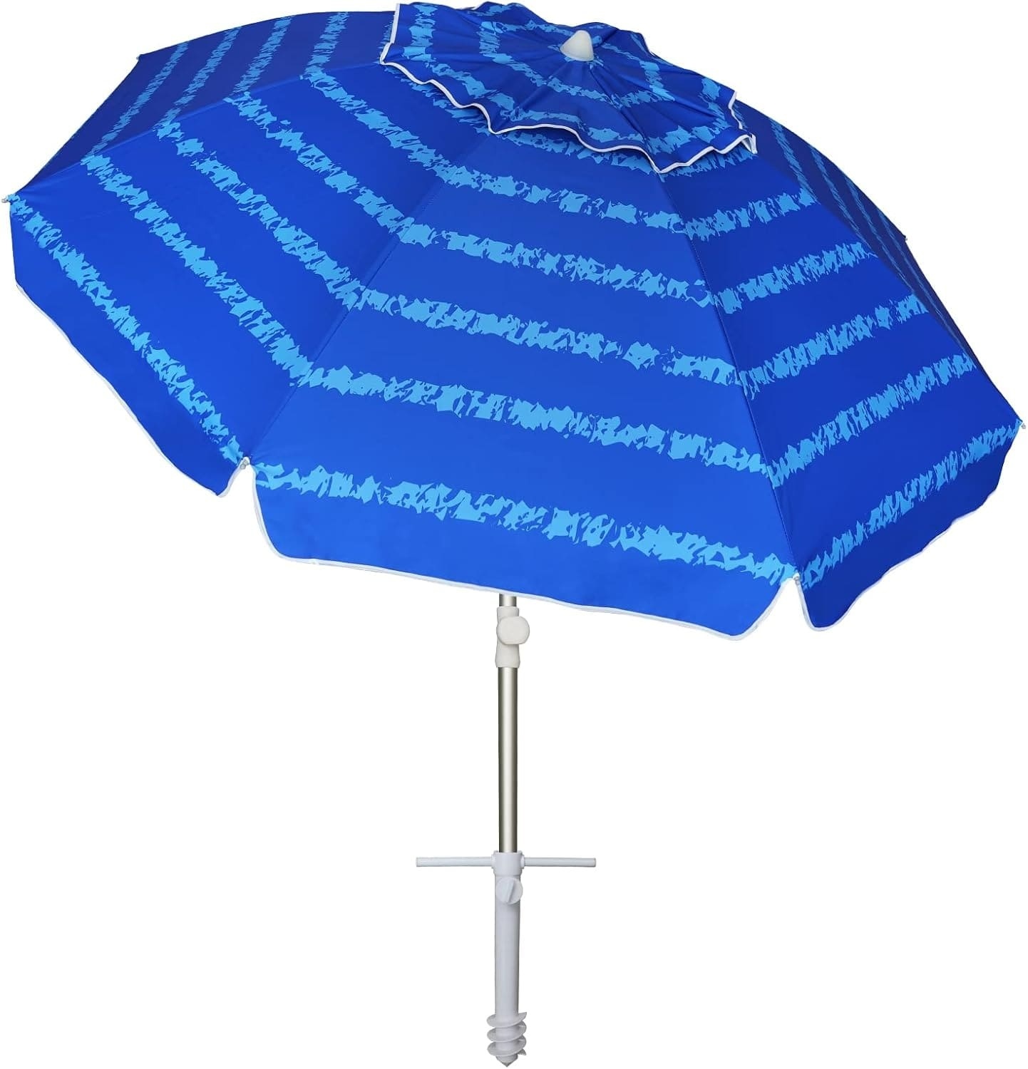 Ombrellone da spiaggia ventilato personalizzato con ancoraggio in sabbia