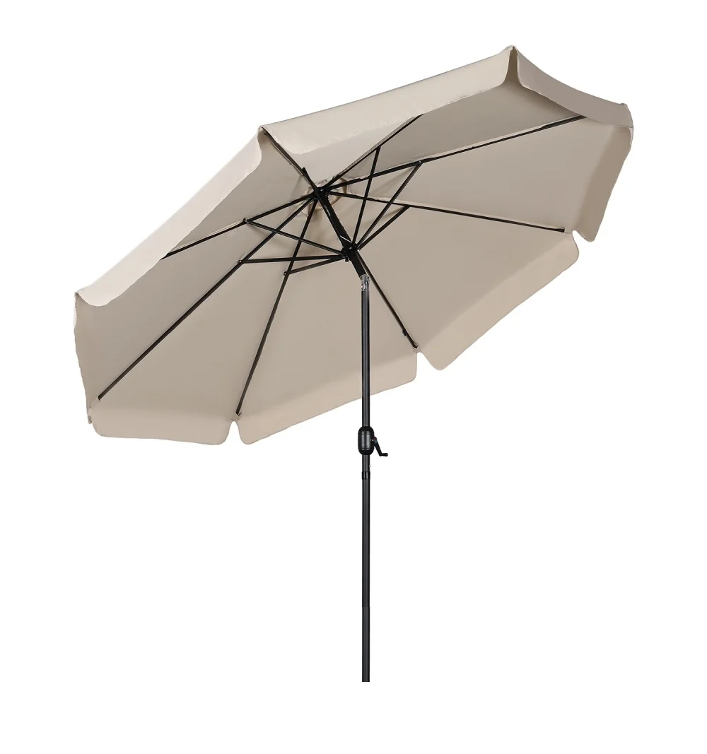 Ombrellone da giardino dal diametro di 300 cm con tettoia beige a 8 pannelli