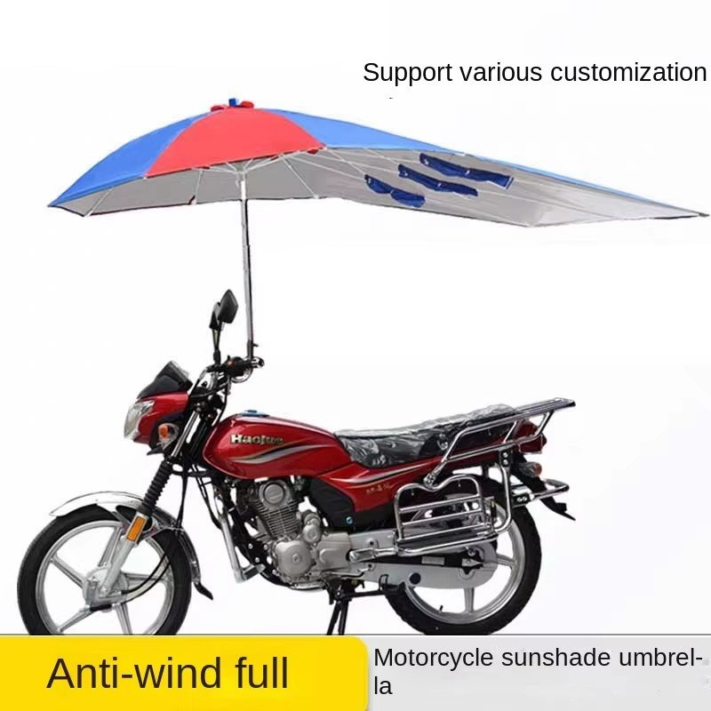 Ombrello parasole per scooter elettrico triciclo per moto, tettoia pubblicitaria universale senza telaio impermeabile a prova di sole