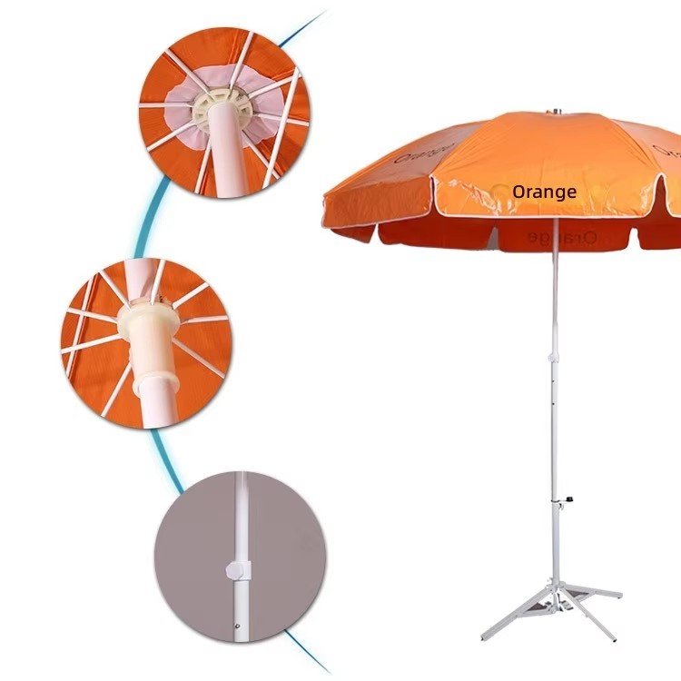Ombrellone da spiaggia in tessuto Oxford, struttura in acciaio, parasole per patio esterno in PVC con logo personalizzato